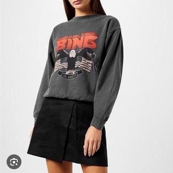 Anine Bing Vintage Sweatshirt in Black - Picture 2 of 9